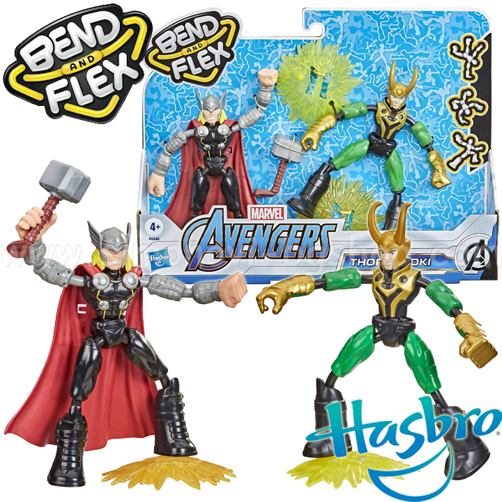*Hasbro Avengers Bend And Flex    Thor VS Loki F0245