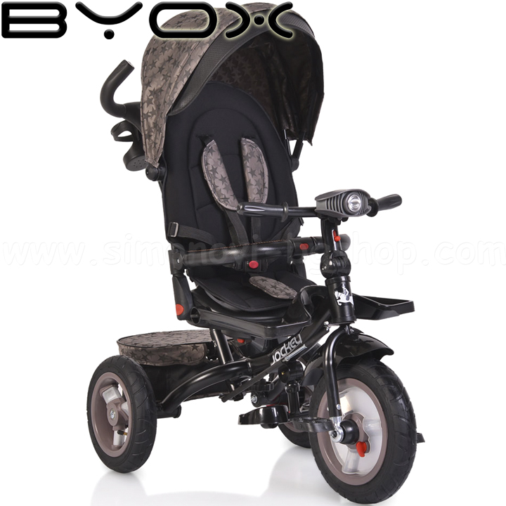 2021 Triciclu pentru copii Byox cu mâner Jockey Beige Stars