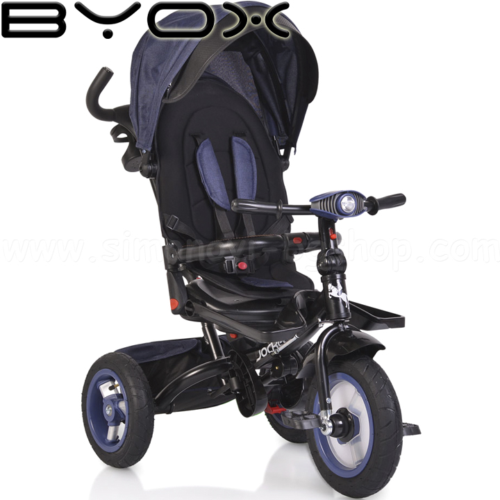 2021 Tricicletă Byox pentru copii cu mâner Jockey Blue Dark