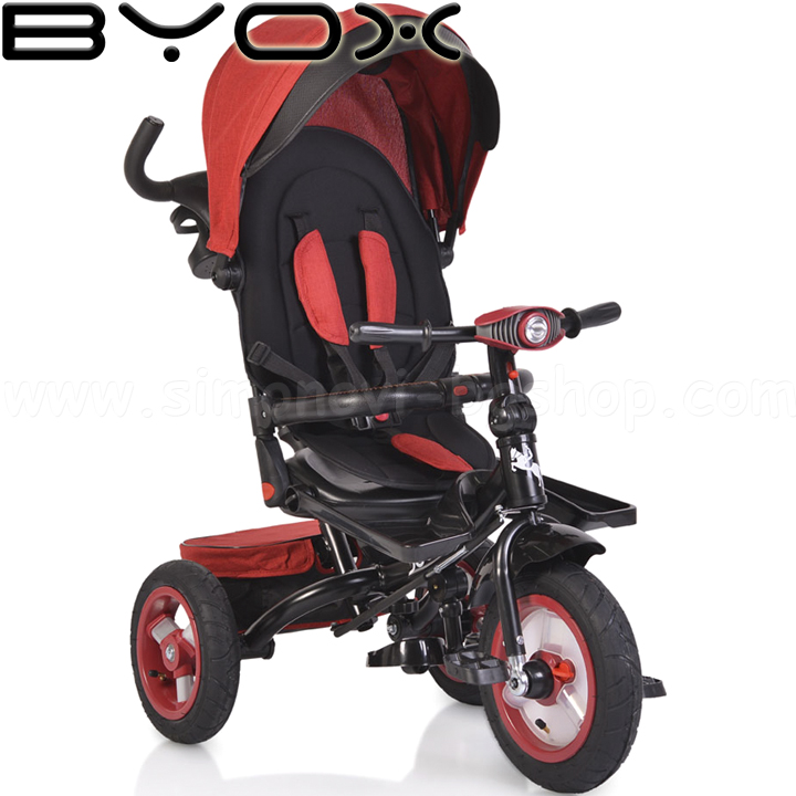 2021 Tricicletă Byox pentru copii cu mâner Jockey Red