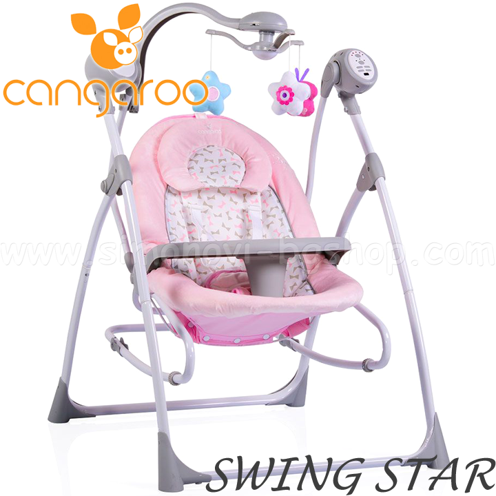 Cangaroo Electric Baby Swing Swing Star Pink