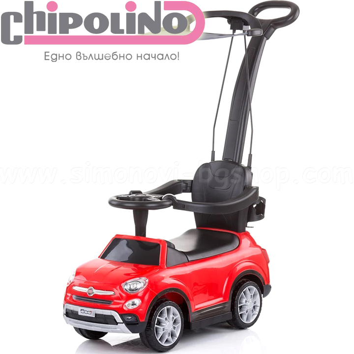 Chipolino Riding car with handle and canopy Fiat 500X Red ROCFIA02103RE