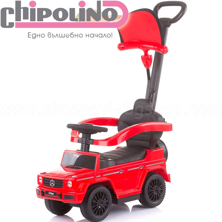 Chipolino Pusher car with handle and canopy Mercedes G350D Red ROCMB02102RE