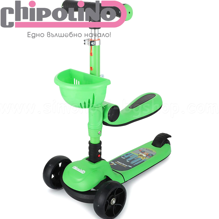 2021 Chipolino Music Scooter Neo Ryder Green DSNEO0215GR