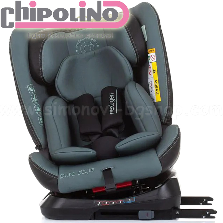 2023 Chipolino Car seat 0-36kg. I-Size Next Gen 360 Aloe STKNG02304AL