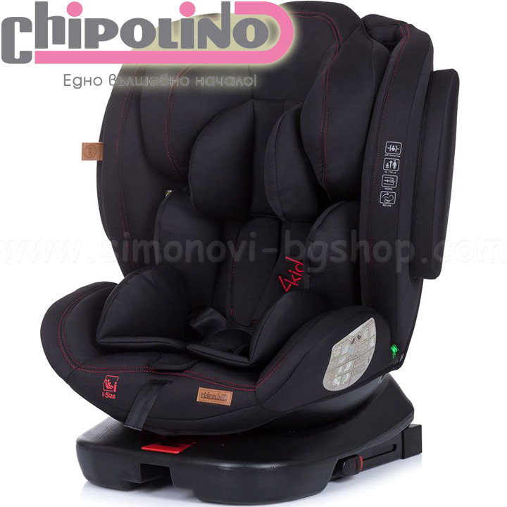 2022 Chipolino Car seat 0-18kg I-Size 4 Kid 360  Black STK4K02201RA