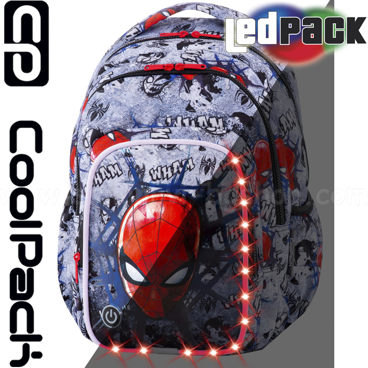 Cool Pack LED Luminous school backpack Spark L Spiderman Black B45304 Cool Pack LED Luminous school backpack Spark L Spiderman Black B45304