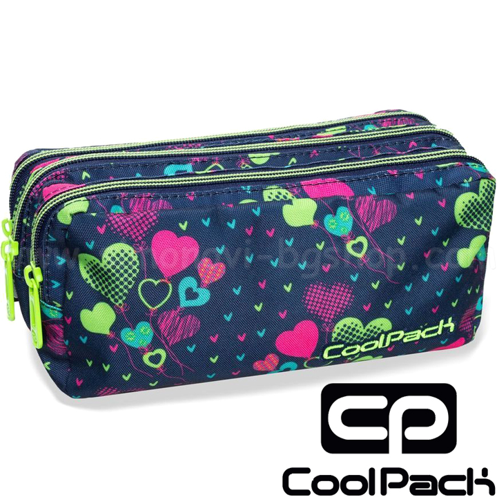 Cool Pack Primus Nesiezer with three zipper Lime Hearts B60010