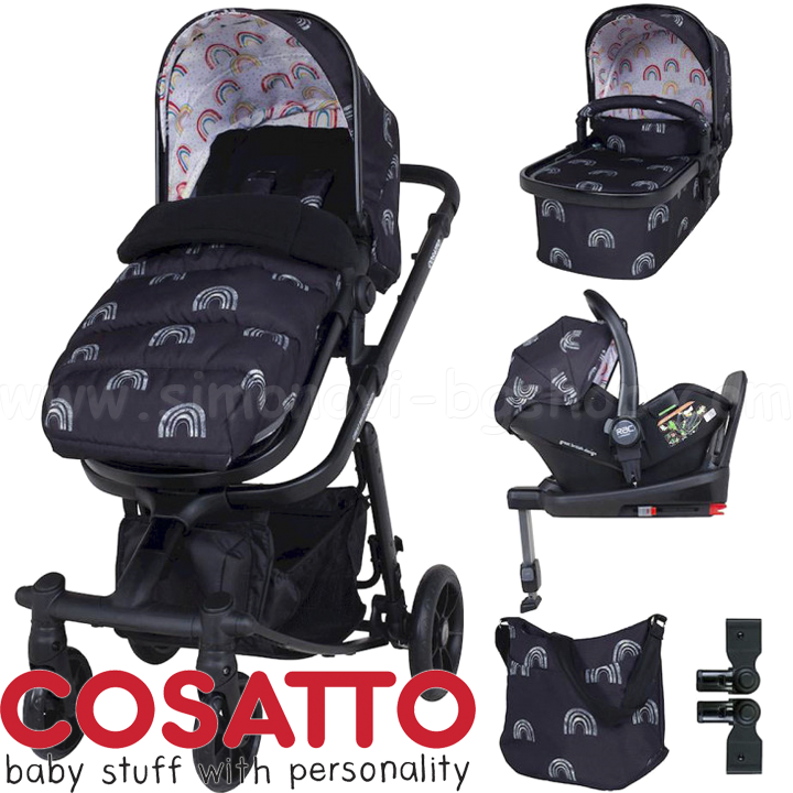* Cosatto Baby stroller GIGGLE QUAD 5in1 Night Raibnow CT4885