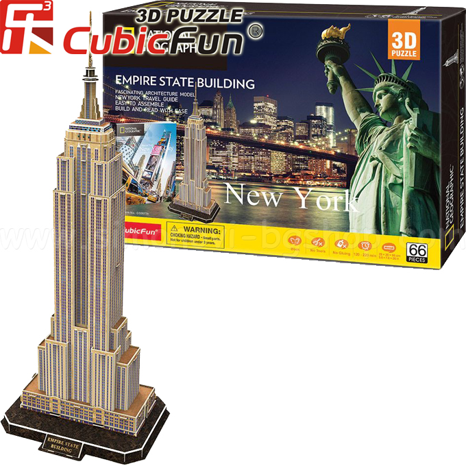 3D Cubic Fun Puzzles  66 Empire State Building National Geographic DS0977h
