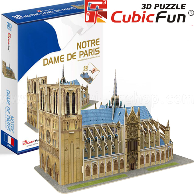 3D Cubic Fun Puzzles   53. Notre Dame de Paris C242h