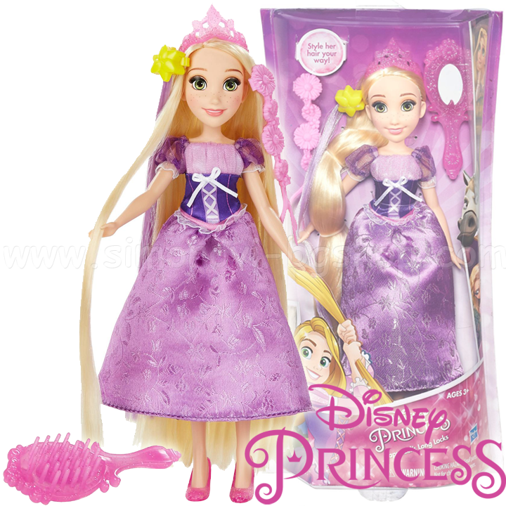 * Papusa Broaste lungi Rapunzel Disney Printesa Rapunzel cu accesorii B5294