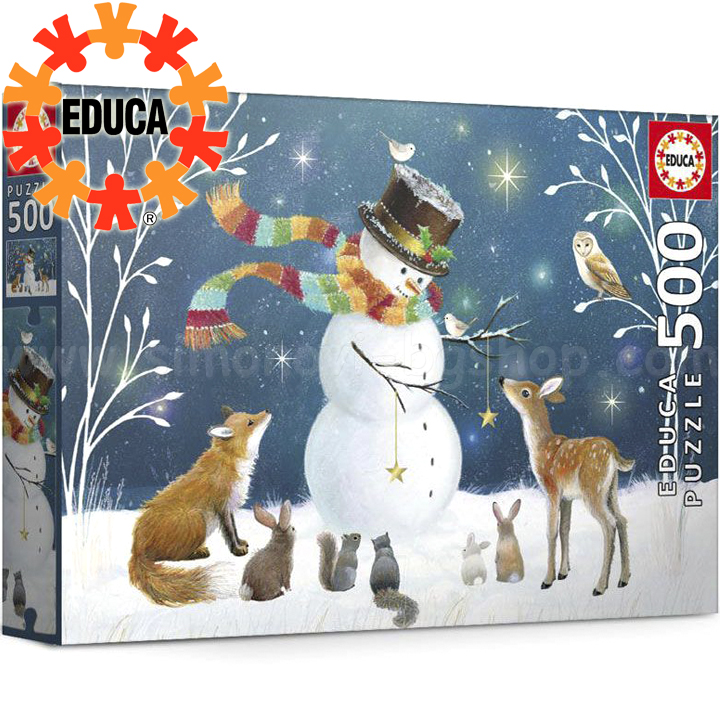 Educa Puzzle 500 piese Om de zăpadă și prieteni 18957