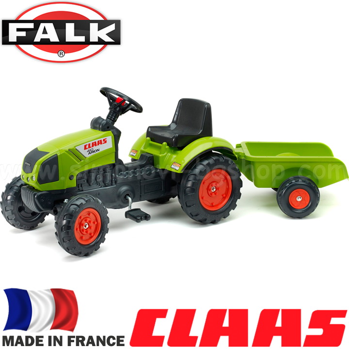 FALK tractor with pedals and trailer Claas Arion 410 2040A Green