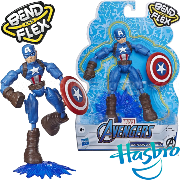 *Hasbro Avengers Bend And Flex    Captain AmericaE7869