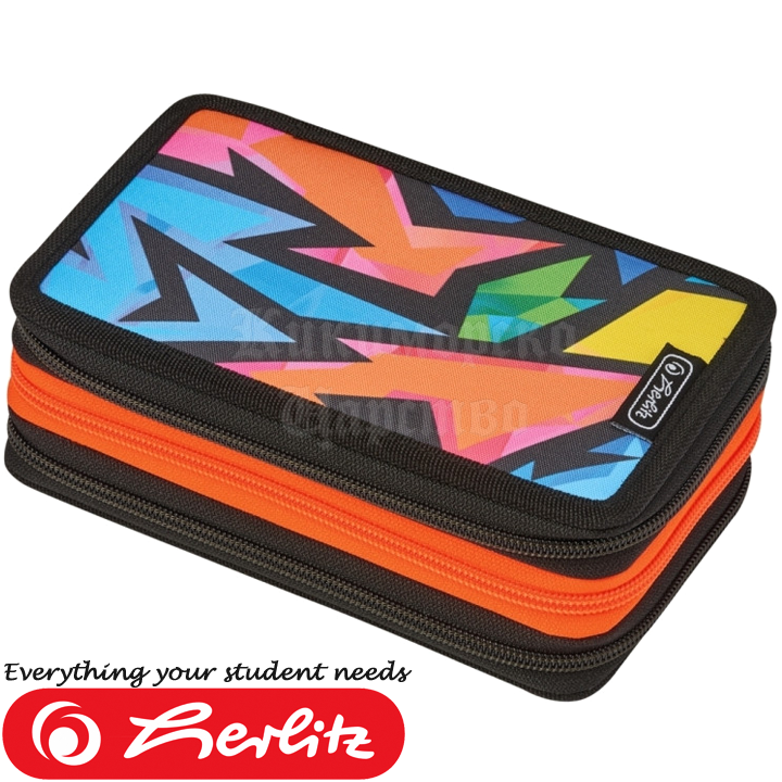* 2021 Herlitz Triple case with 31 accessories Neon Art 50026753
