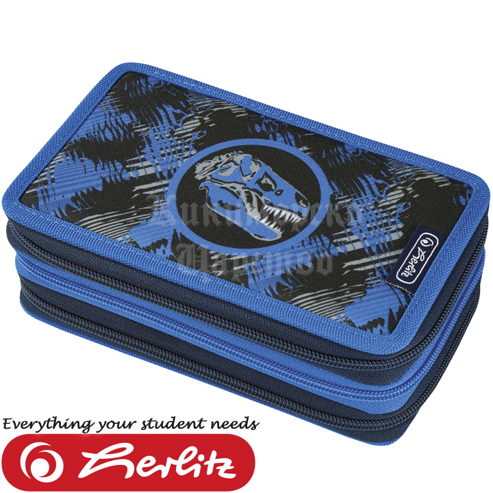 * 2021 Herlitz Smart Boys Triple case with 31 Dino Blue 50026234 accessories