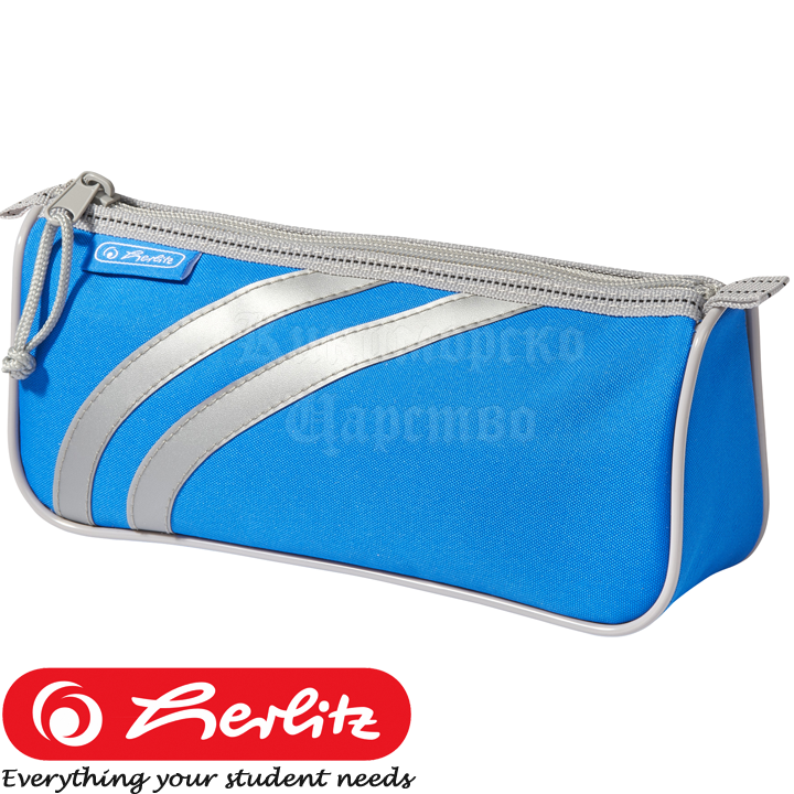 * 2023 Herlitz Triangular soft case with 1 zipper Blue 10312726