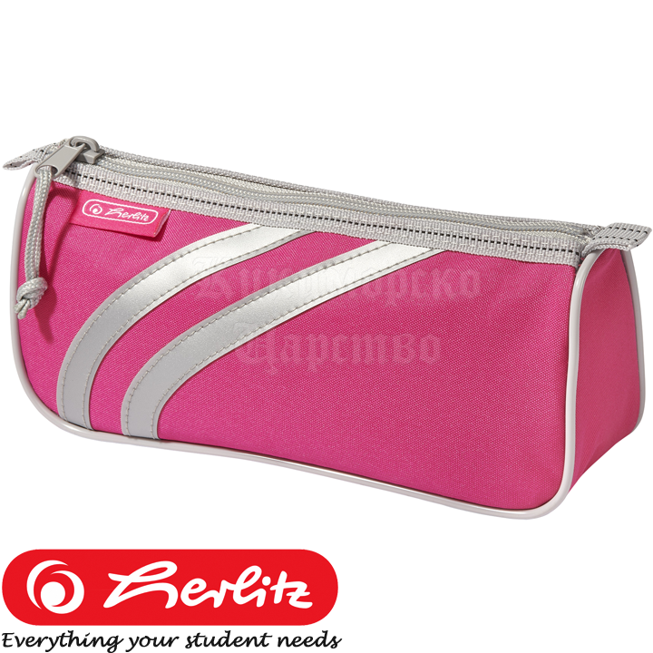 * 2023 Herlitz Triangular soft case with 1 zipper Pink 10312726