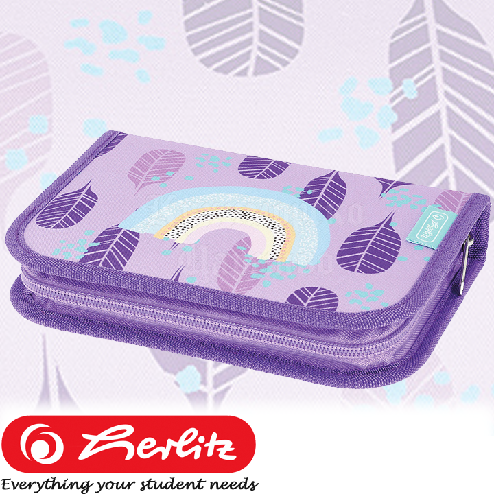 * 2023 Herlitz Mix Girls School bag with 19 accessories Rainbow Feathers 5003837
