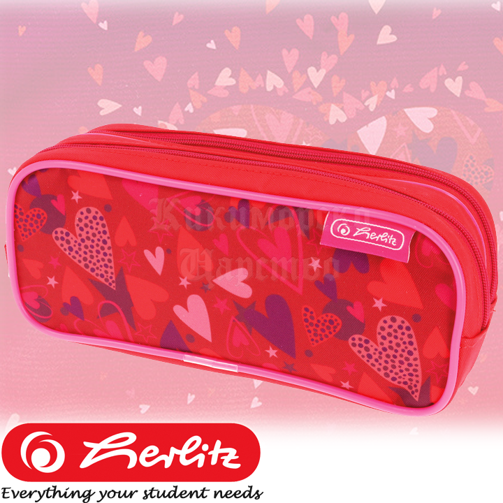 * 2023 Herlitz Girls Empty soft case with 2 zippers Sweet Hearts 50038466