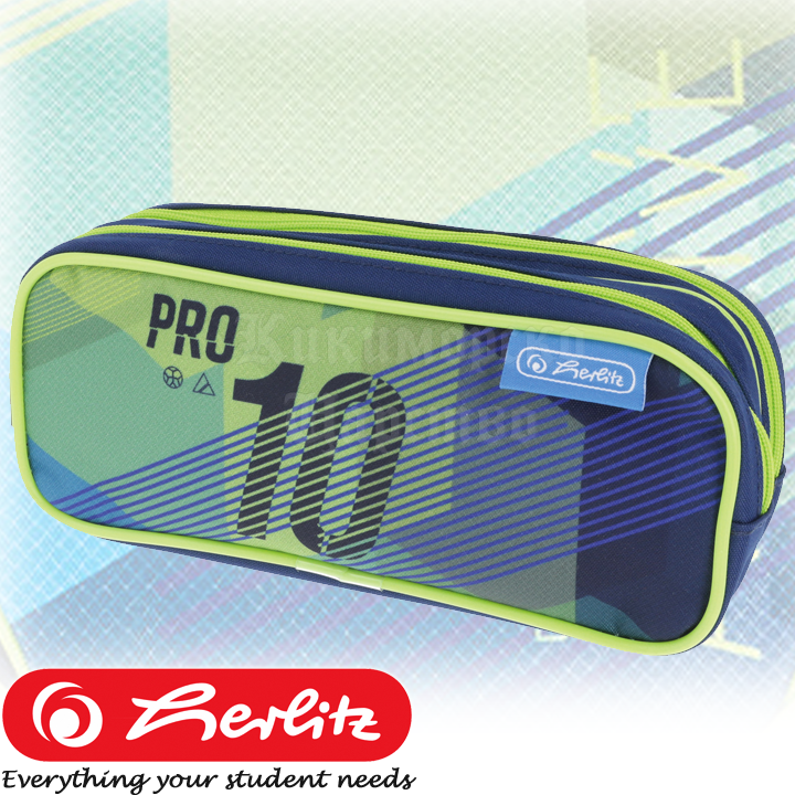 * 2022 Herlitz Mix Empty soft case with 2 zippers Green Goal 50038473