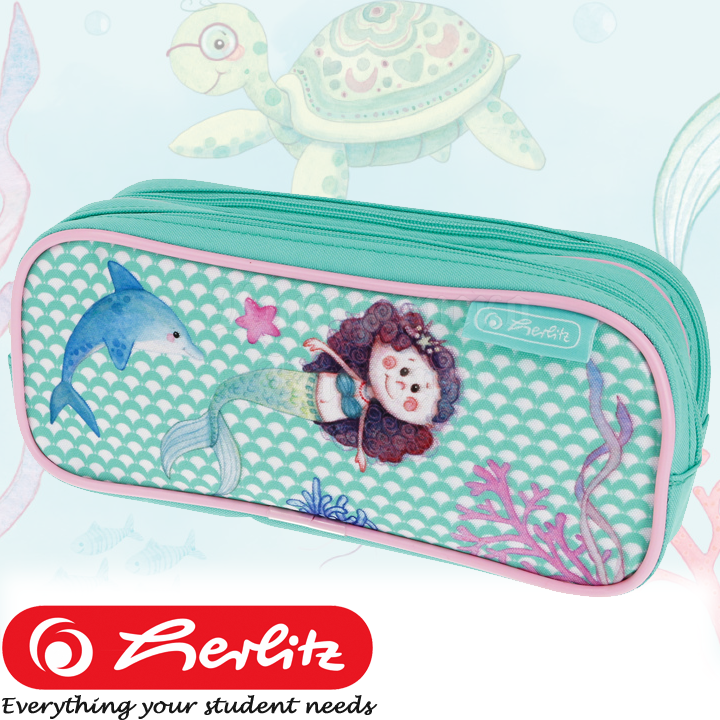 * 2023 Herlitz Girls Empty soft case with 2 zippers Mermaid 50038480