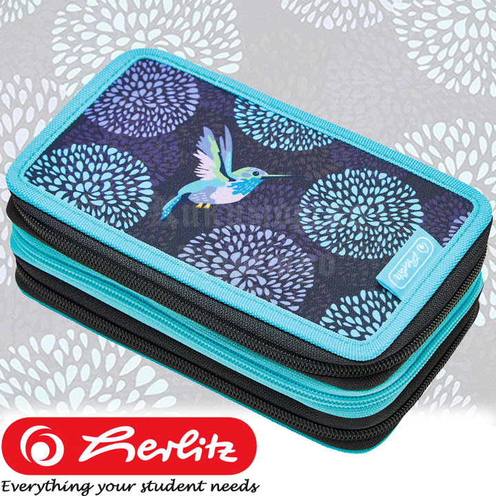 * 2022 Herlitz Girls Triple travel bag - empty Bloomy Birds 50038367