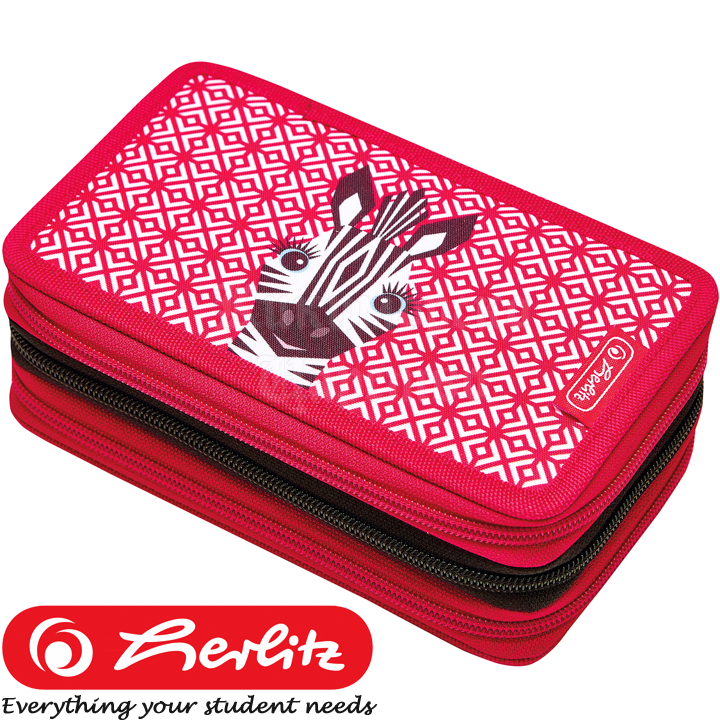* 2022 Herlitz Animals Triple case - empty Zebra 50038756