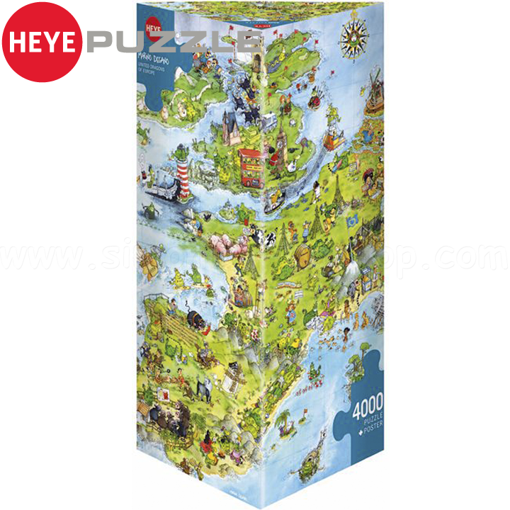 Heye Puzzle of 4000 parts United European Dragons, Marino Degano 8854