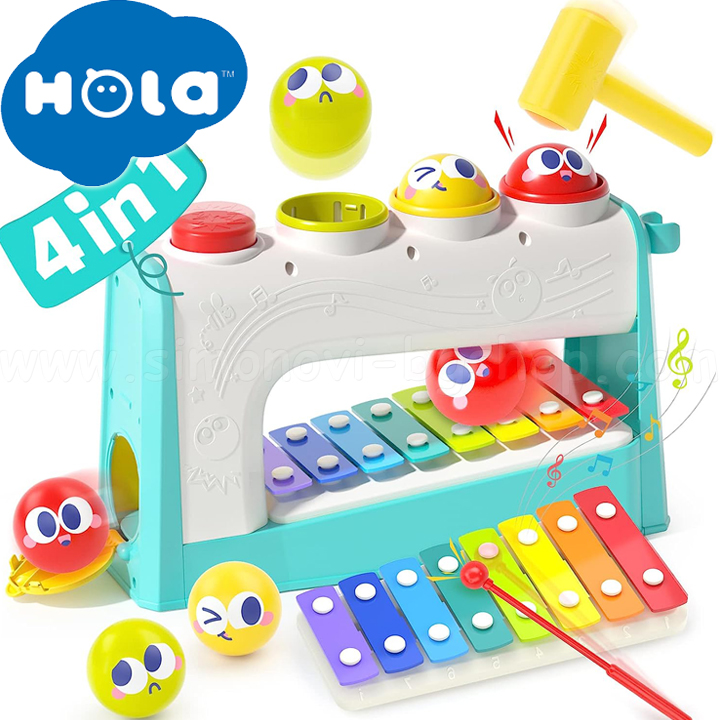 Hola Musical baby toy 4 in 1 with xylophone and balls H792700
