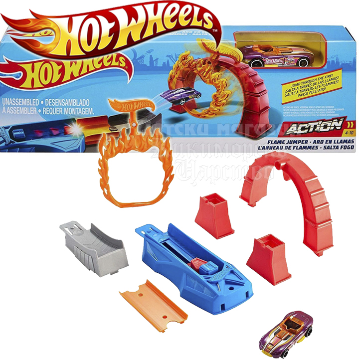 Hot Wheels Action Track cu cărucior Flame Jumper FTH79