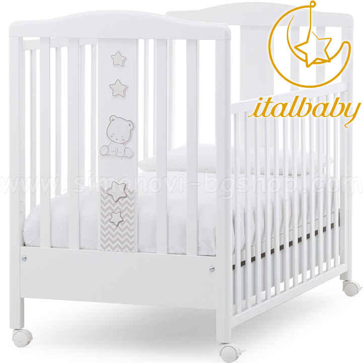 Italbaby Pat pentru copii din lemn Star pop Pop Ivory White 070.0018-0246