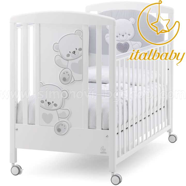 Italbaby Wooden children's bed Jolie Grey 070.0110