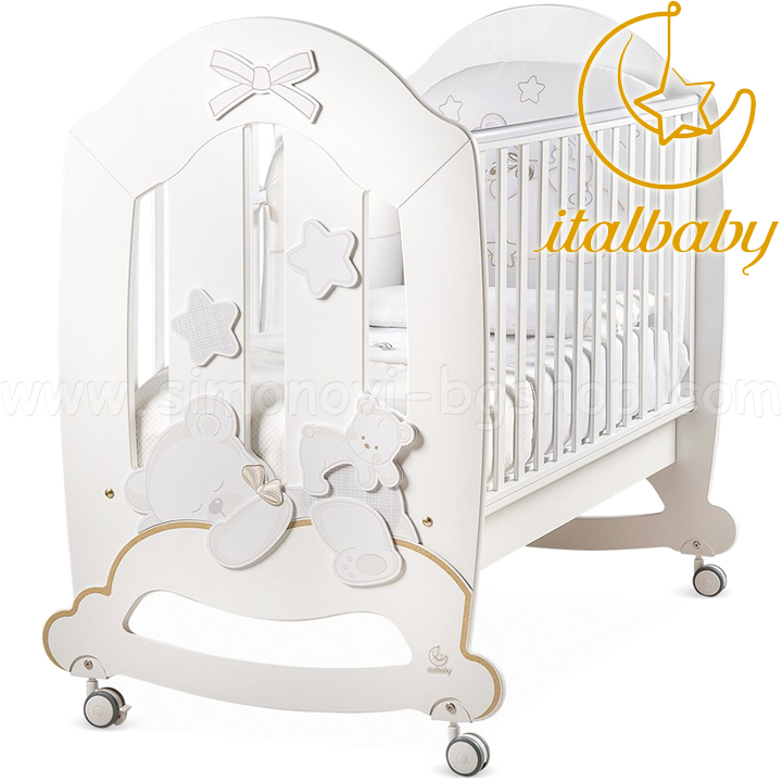 Italbaby Pat copii din lemn Sogni Doro Alb 070.1010-0235