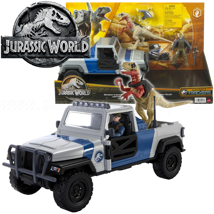 * Jurassic World DominionDino Trackers  Search 'n Smash Truck