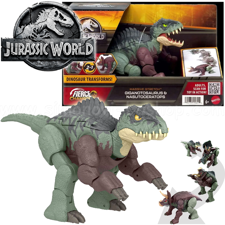 * 2023 Jurassic World Fierce Changers  Giganotosaurus & Nasutoceratops