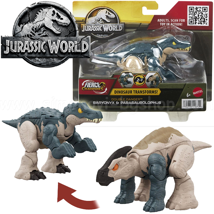 * 2023 Jurassic World Fierce Changers Baryonix & ParasaurolophusHLP0