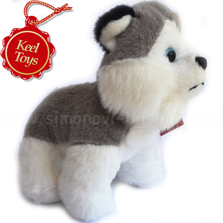 Keel Toys Teddy puppy with gray and white sound SD9946