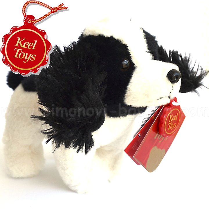 Keel Toys Teddy puppy with white and black sound SD9946