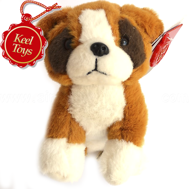 Keel Toys Teddy puppy with a sound of brown and white SD9946