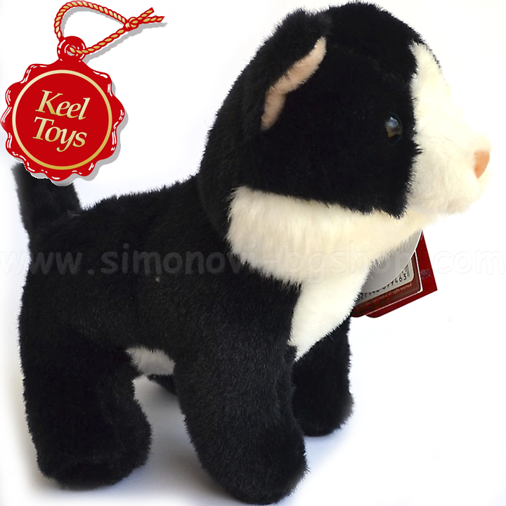 Keel Toys Plush kitten with black and white sound SD9946