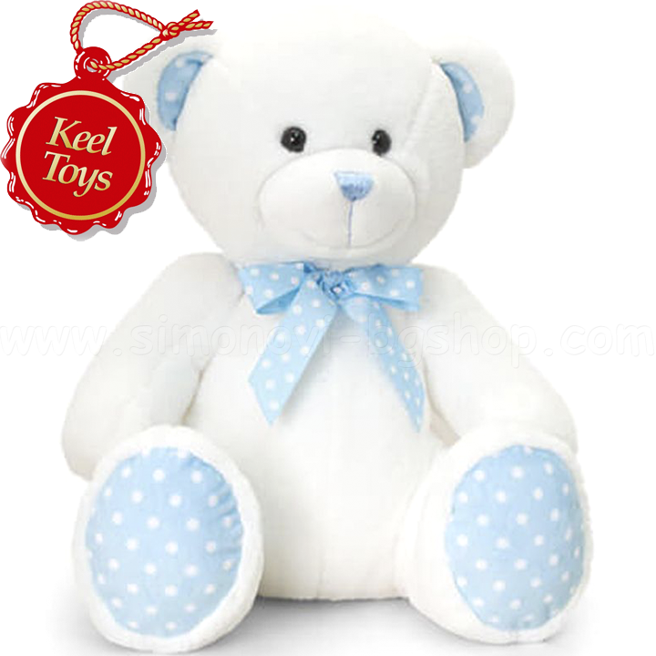 Keel Toys Baby Bear in white and blue with points SN0779