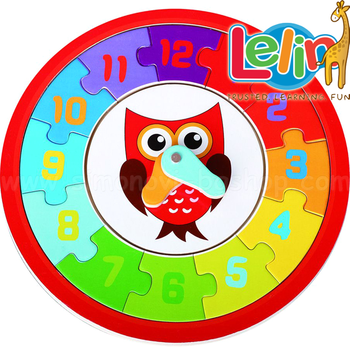Lelin Toys Wooden clock-puzzle Bat L20076