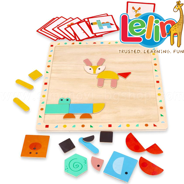 Lelin Toys Wooden magnetic puzzle with shapes L20227