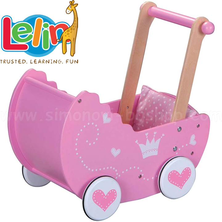 Lelin Toys Wooden doll stroller L30017