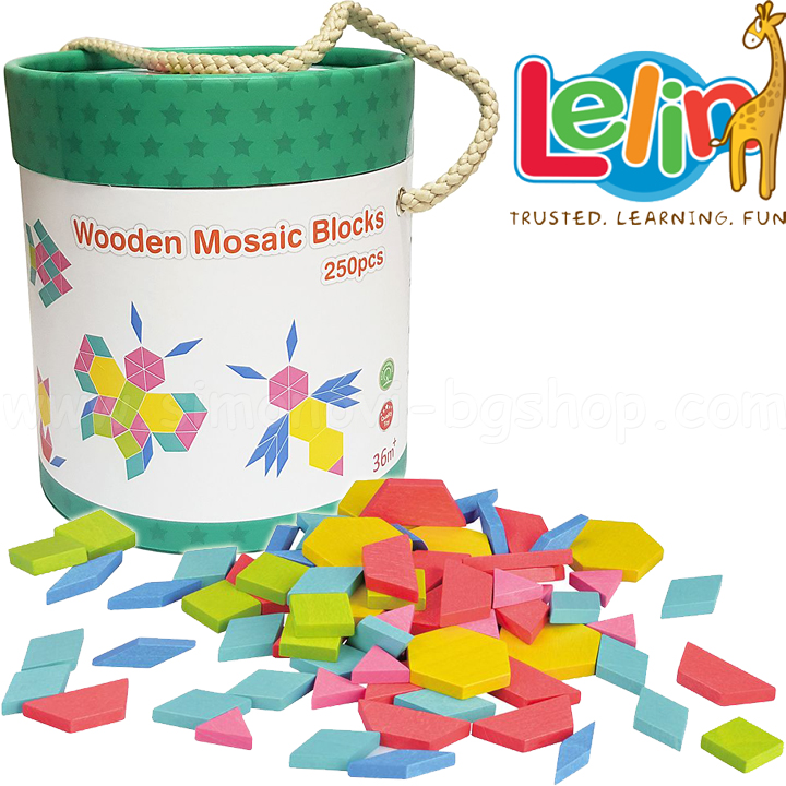 Lelin Toys Wooden constructor mosaic 250 pieces L10263