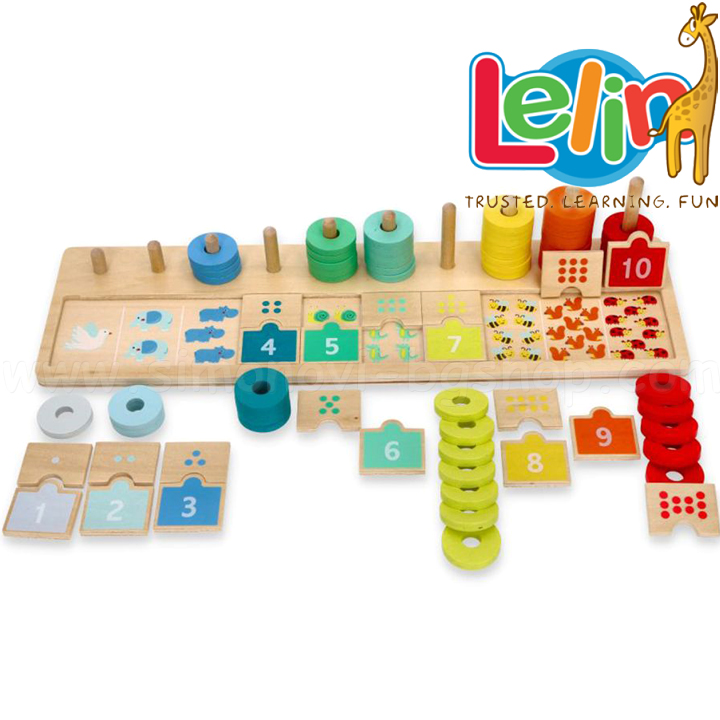 Lelin Toys Learn to count to 10 - Wooden string L10327