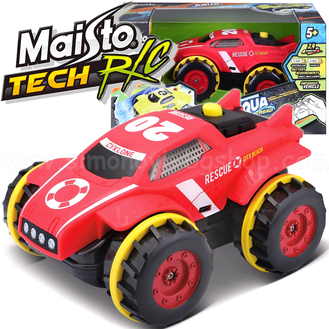 * Maisto Tech Джип R/C Cyclone AQUA TREAD Кола-Амфибия с дистанционно Red 82142 * Maisto Tech Джип R/C Cyclone AQUA TREAD Кола-Амфибия с дистанционно Red 82142