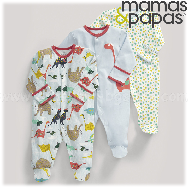 *2015 Mamas & Papas Girls Бебешки гащеризон 3бр. Dinosaur S94NT48B1 *2015 Mamas & Papas Girls Бебешки гащеризон 3бр. Dinosaur S94NT48B1